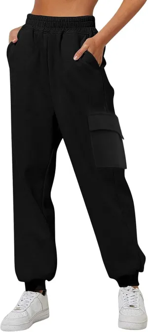 2023 Sweatpants for Women Trendy Plaid High Waist Wide Leg Pants Work Casual Loose Fit Fall Fleece Lounge Joggers…