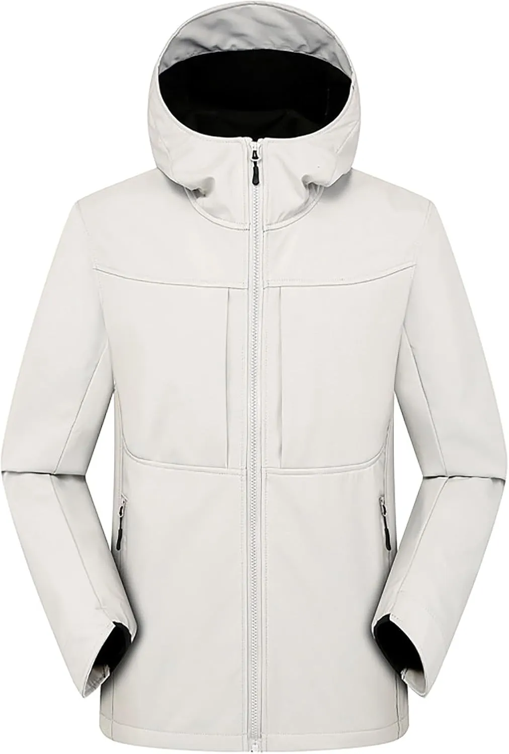 2024 Fashion Drawstring Windproof Causal Winter Outdoor Waterproof Long Sleeve Zipper Classic Solid Hooded Jacket