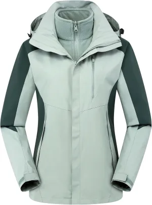 2024 Outdoor Solid For Women Winter Comfortable Warm Long Sleeve Waterproof Lined Hooded Rain Jacket Windbreaker