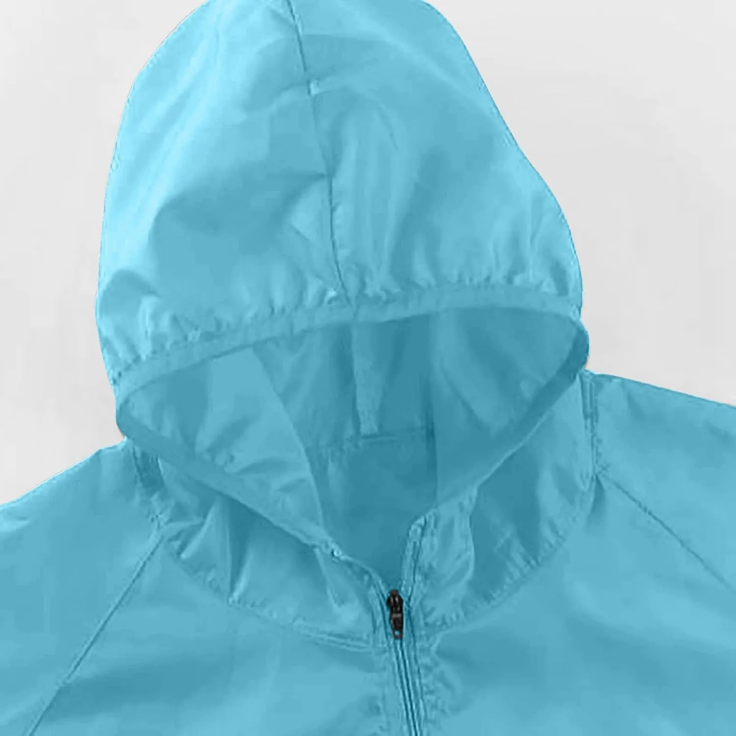 2024 Packable Rain Jacket For Women Waterproof With Solid Hood Windbreaker Jackets Sun Hoodie Lightweight Raincoats
