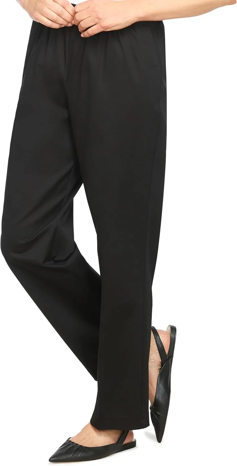 Alfred Dunner Womens Plus-Size Soft Twill Mid-Rise Regular Fit Straight Leg Short Length Casual Pant