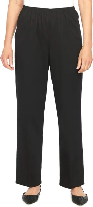 Alfred Dunner Womens Plus-Size Soft Twill Mid-Rise Regular Fit Straight Leg Short Length Casual Pant