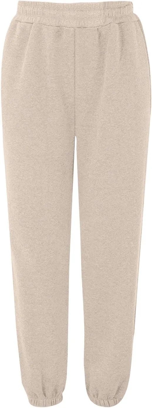 Baggy Fleece Sweatpants Women Joggers High Waisted Lounge Workout Pull On Ankle Athletic Jogger Pants with Pockets