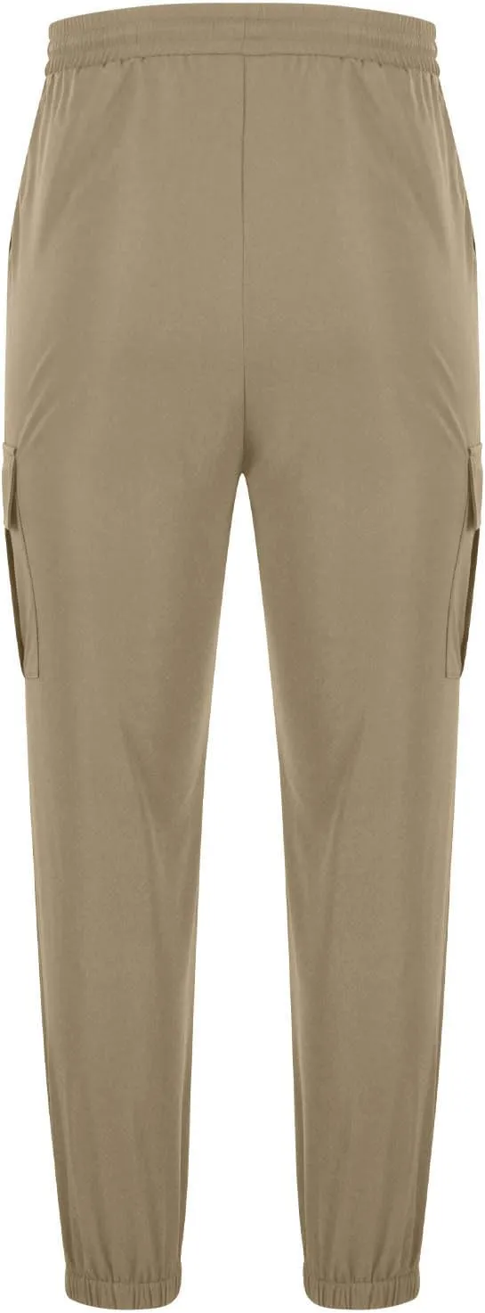 Bidobibo Cargo Pants for Men Slim Fit Elastic Waist Drawstring Pants Multi-Pocket Cargo Pants Ripstop Tactical Pants 2024