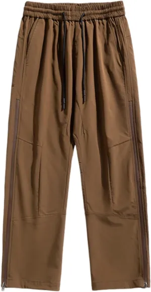 Bidobibo Cargo Work Pants for Men Stretch Elastic Waist Drawstring Pants Side Zip Tactical Pants Multi-Pocket Cargo Pants