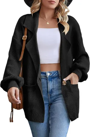 Blooming Jelly Womens Oversized Cardigans Chunky Open Front Trendy Dressy Fall Cardigan Sweaters 2023 Outerwear Winter Coats