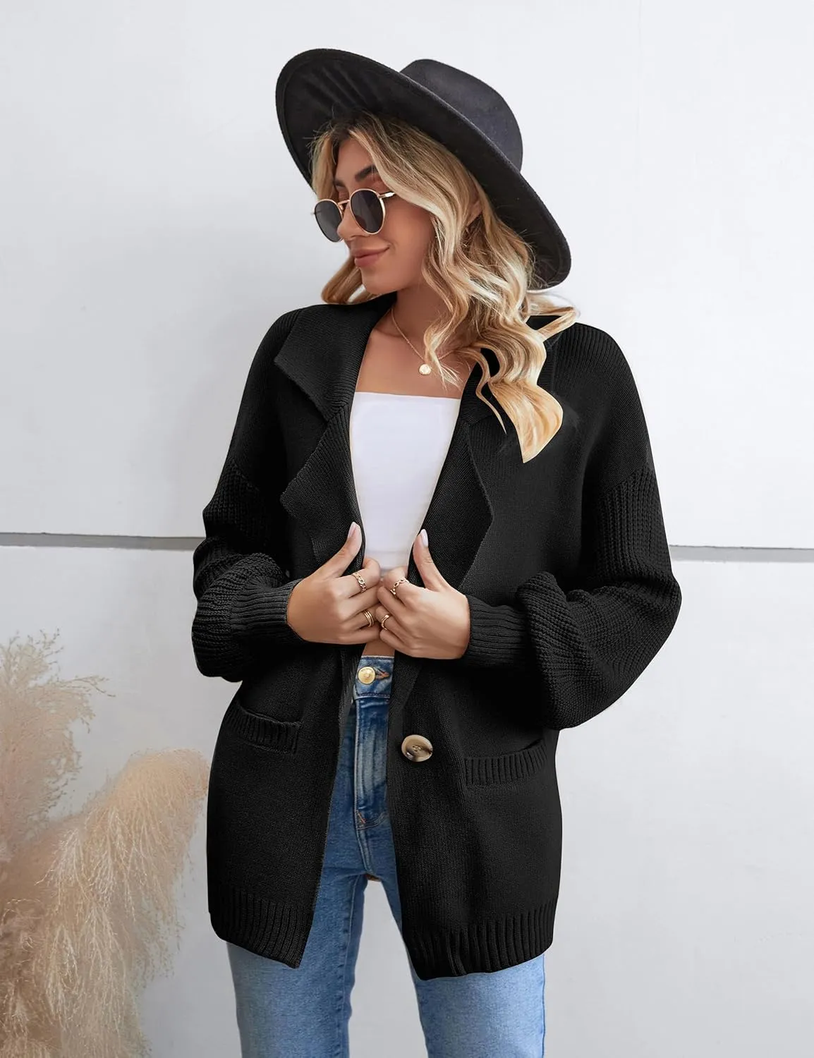 Blooming Jelly Womens Oversized Cardigans Chunky Open Front Trendy Dressy Fall Cardigan Sweaters 2023 Outerwear Winter Coats