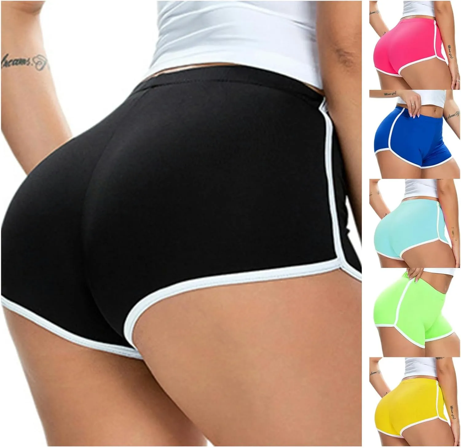 Booty Shorts for Women High Waisted Dolphin Shorts Workout Running Shorts Yoga Summer Biker Athletic Shorts