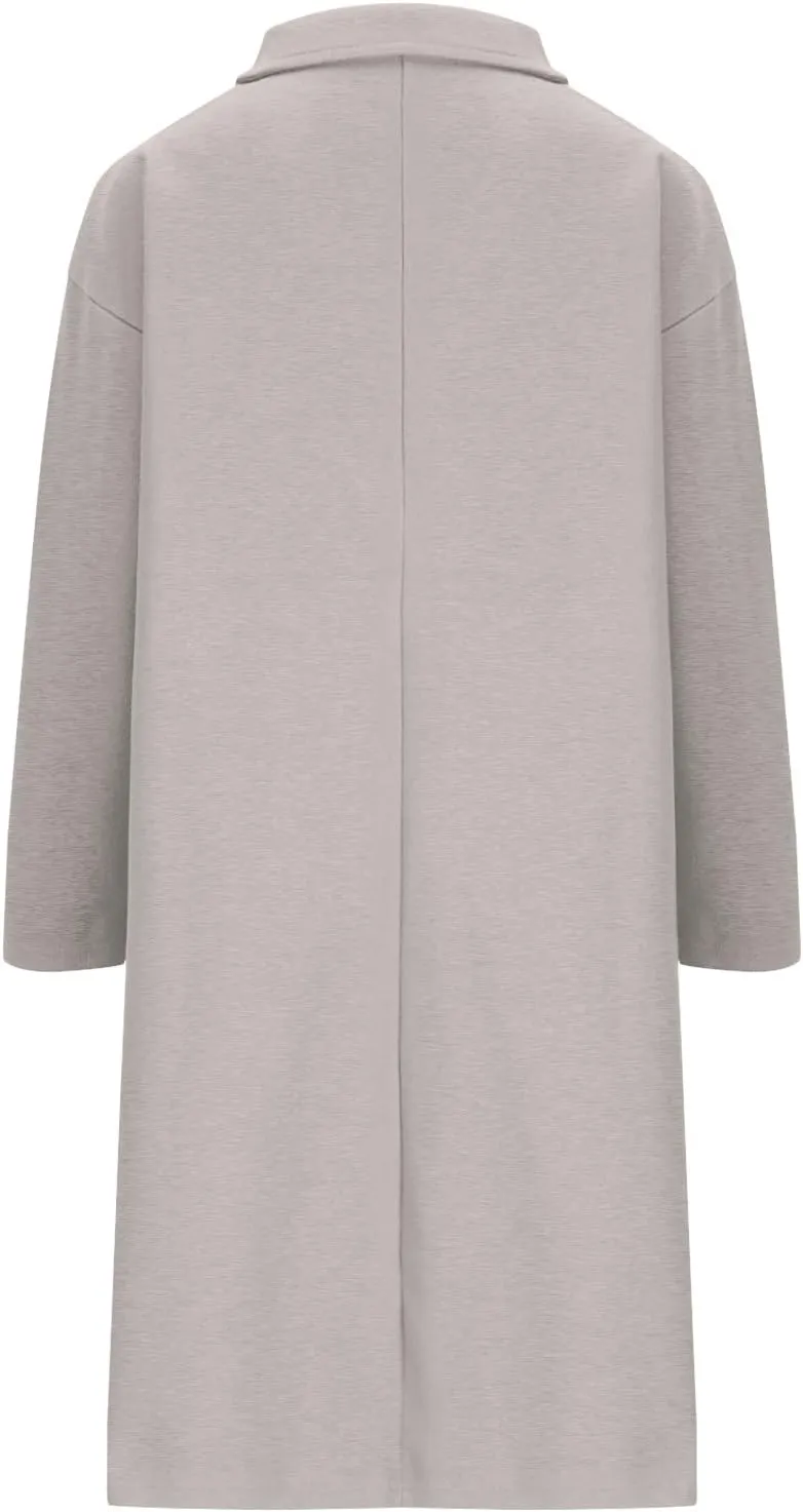 Borniu Women's Winter Wool Blend Coat Casual Notch Lapel Single-Breasted Peacoat Open Front Cardigan Jackets