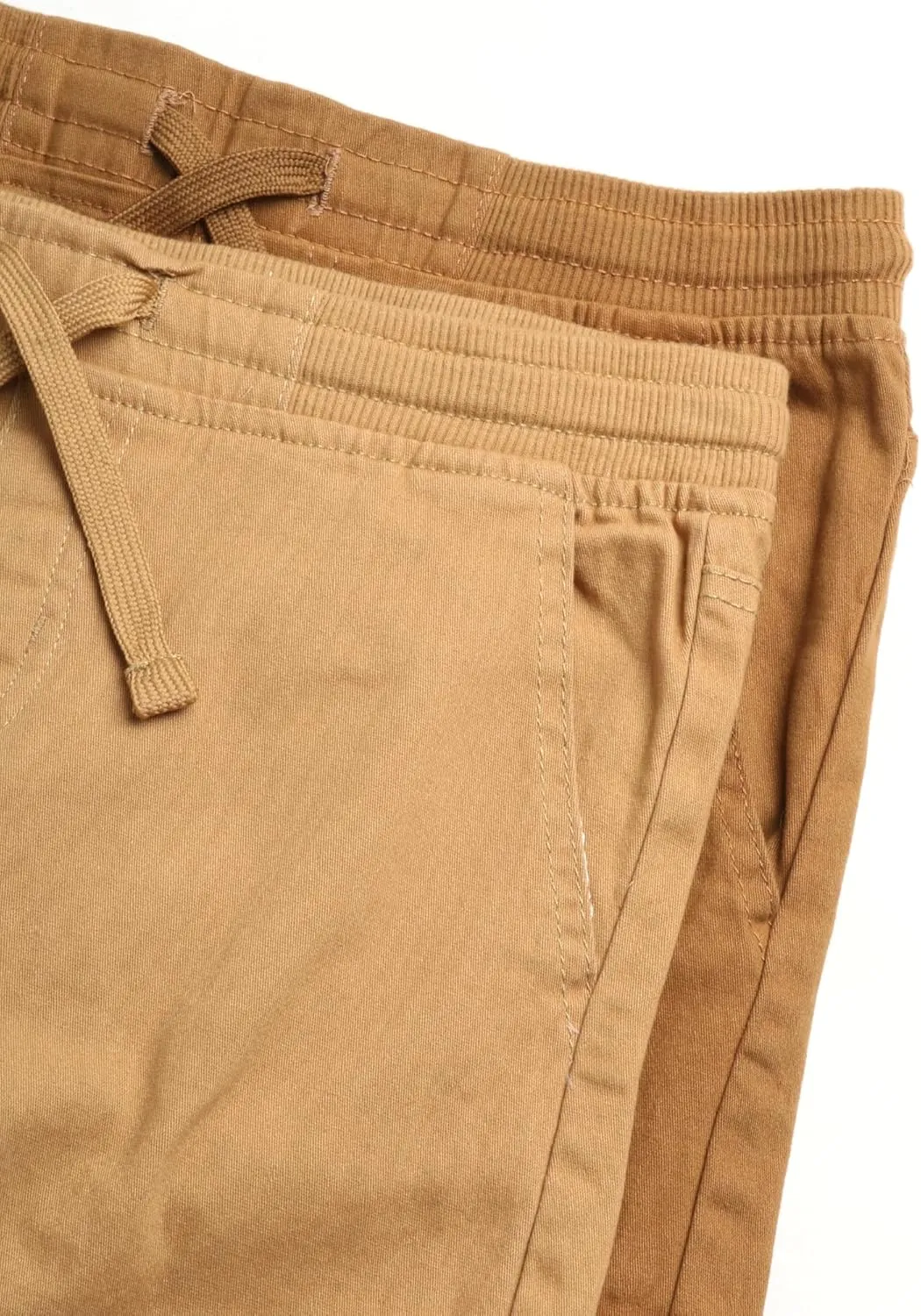 Boys' Cargo Pants - 2 Pack Casual Stretch Twill Jogger Pants - Cargo Pocket Pants for Boys (8-16)