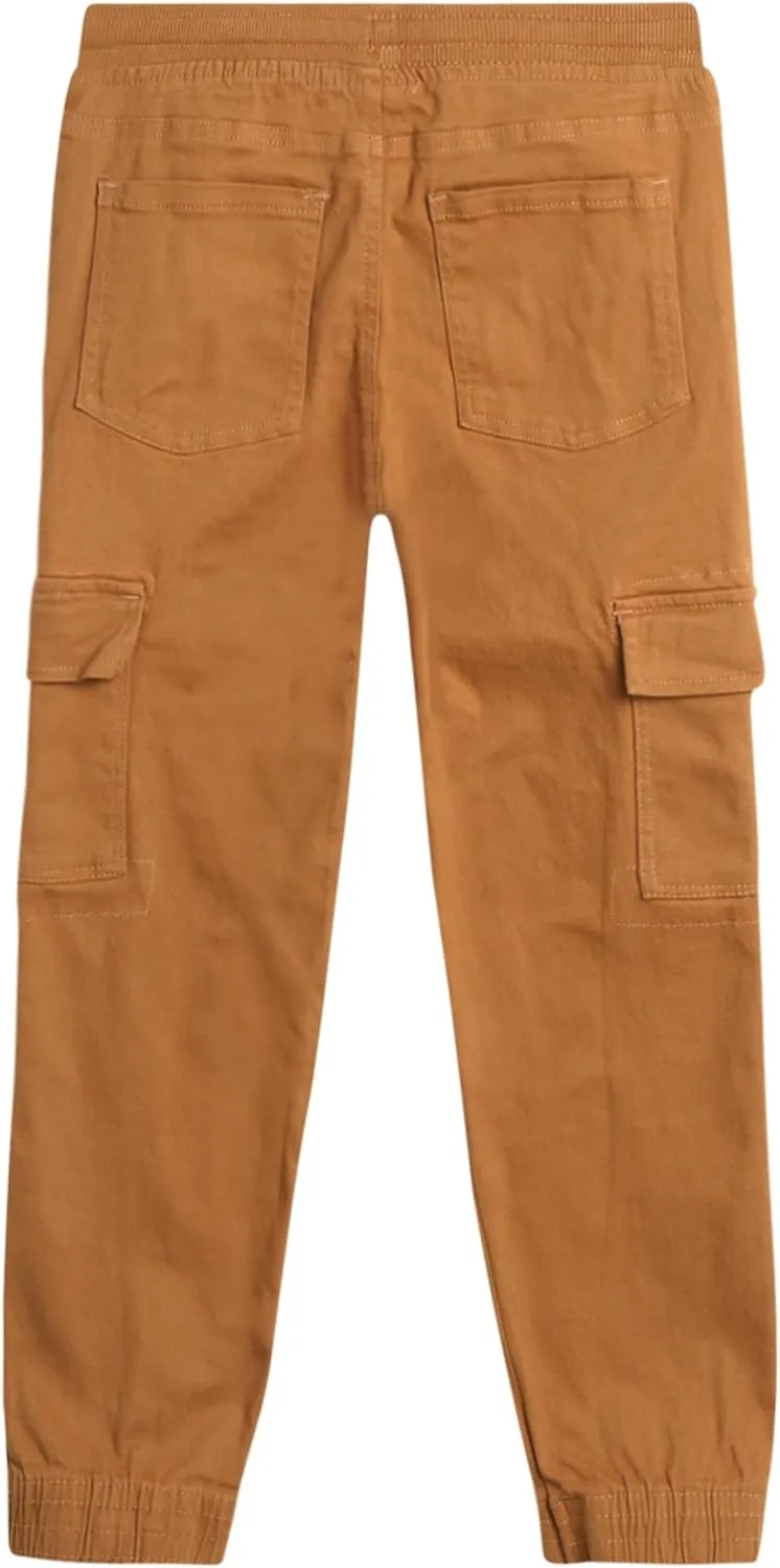 Boys' Cargo Pants - Casual Stretch Twill Jogger Pants - Cargo Pocket Pants for Boys (8-16)