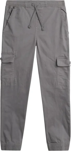 Boys' Cargo Pants - Casual Stretch Twill Jogger Pants - Cargo Pocket Pants for Boys (8-16)
