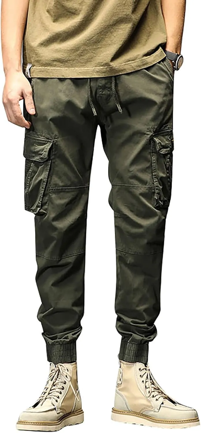Cargo Pants for Men Joggers Pants Tactical Trousers with 6 Pockets Sports Hiking Work Pants Men's Hip Hop Harem Pants