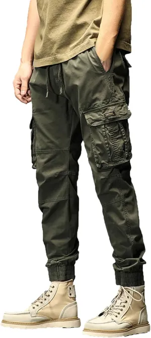 Cargo Pants for Men Joggers Pants Tactical Trousers with 6 Pockets Sports Hiking Work Pants Men's Hip Hop Harem Pants