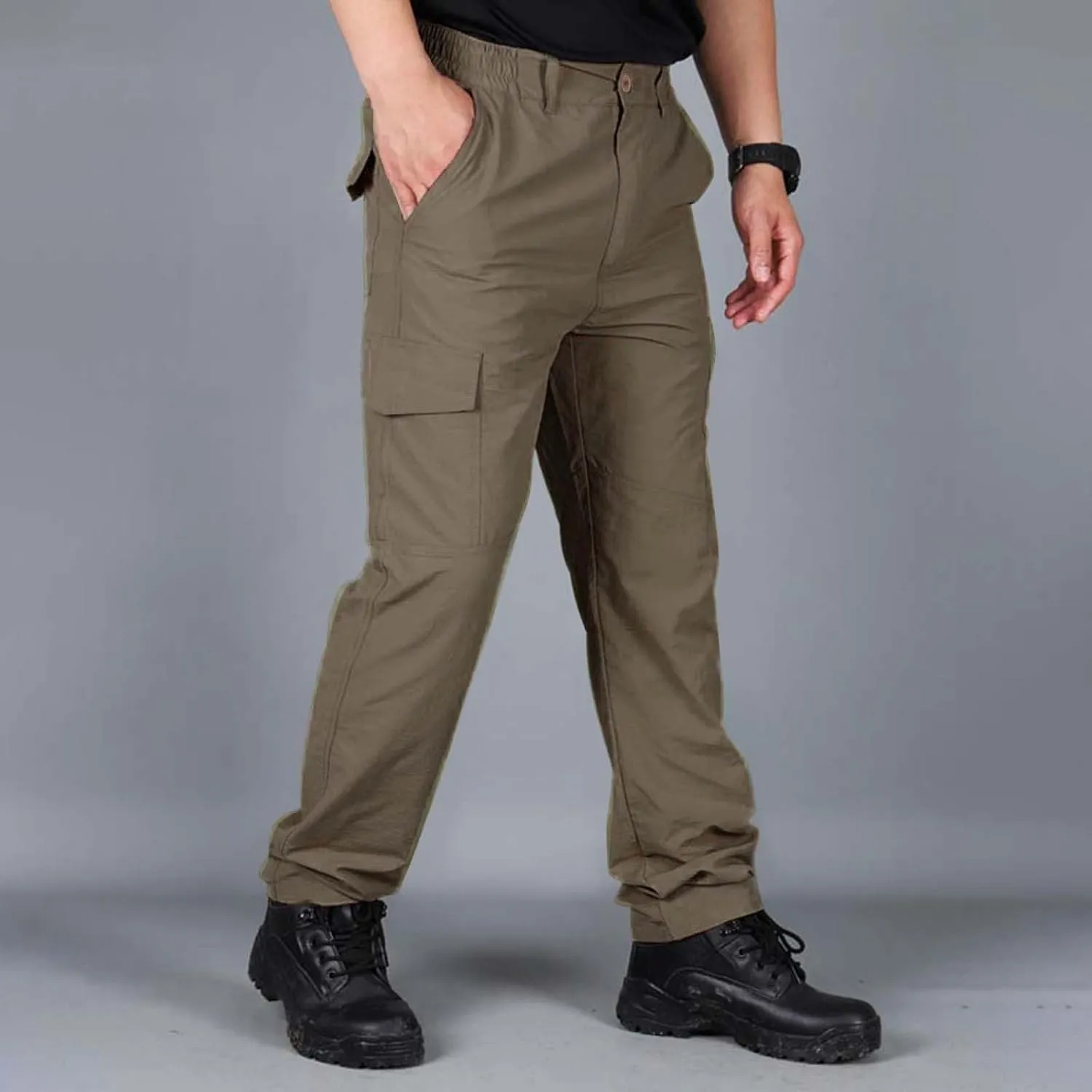 Cargo Pants for Men Lightweight Wild Outdoor Hiking Pants Waterproof Ripstop Tactical Work Pants with Multi Pockets