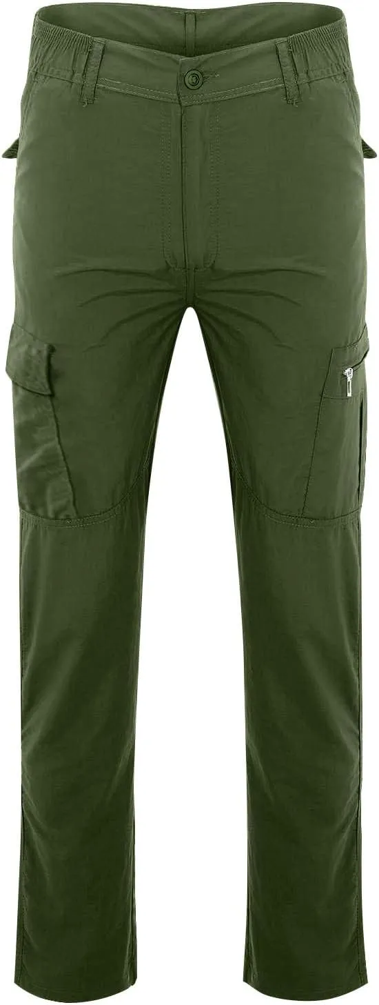 Cargo Pants for Men Lightweight Wild Outdoor Hiking Pants Waterproof Ripstop Tactical Work Pants with Multi Pockets