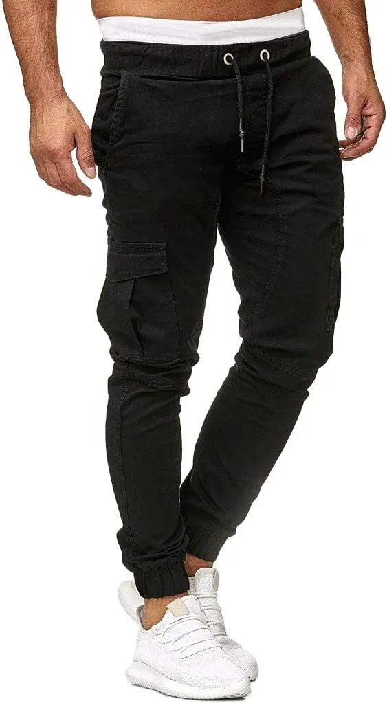 Cargo Pants For Men Mens Casual Pants Solid Drawstring Sport Jogger Cargo Pants Cargo Outdoor Hiking Trousers Panrts