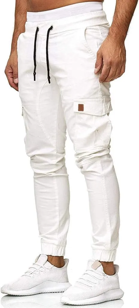 Cargo Pants For Men Mens Trendy Pants Solid Drawstring Sport Jogger Cargo Pants Cargo Outdoor Hiking Trousers Panrts
