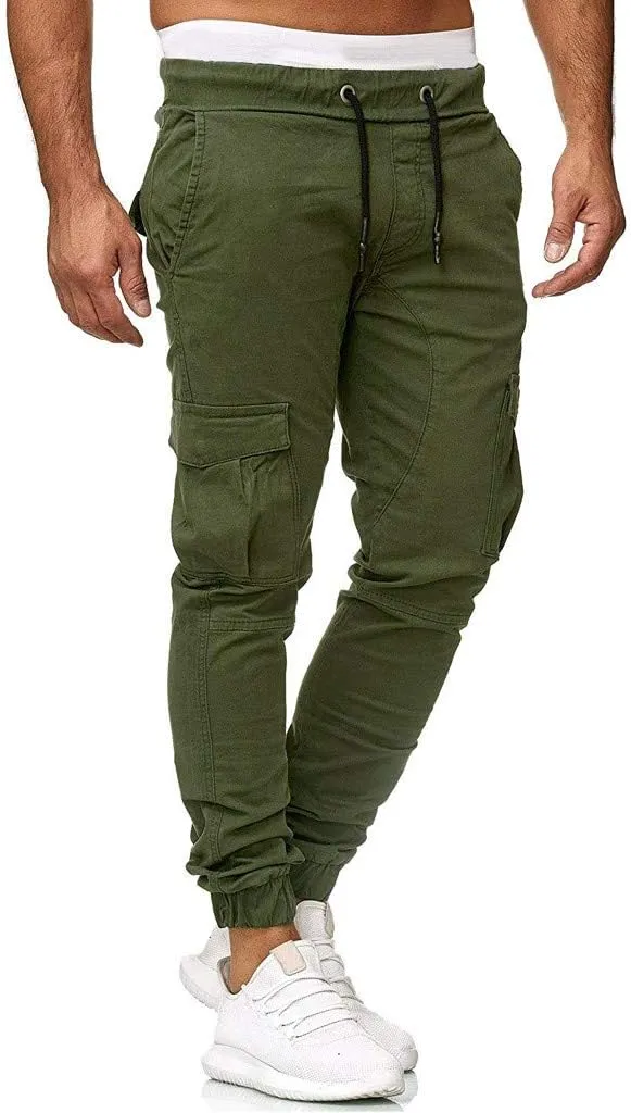 Cargo Pants For Men Mens Trendy Pants Solid Drawstring Sport Jogger Cargo Pants Cargo Outdoor Hiking Trousers Panrts