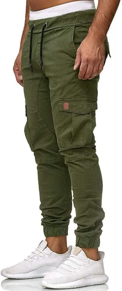 Cargo Pants For Men Mens Trendy Pants Solid Drawstring Sport Jogger Cargo Pants Cargo Outdoor Hiking Trousers Panrts