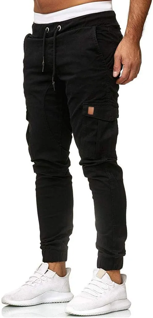 Cargo Pants For Men Mens Trendy Pants Solid Drawstring Sport Jogger Cargo Pants Cargo Outdoor Hiking Trousers Panrts