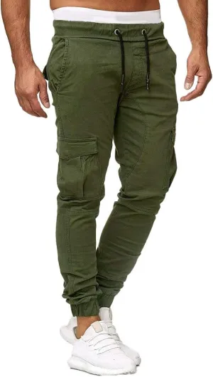 Cargo Pants For Men Mens Trendy Pants Solid Drawstring Sport Jogger Cargo Pants Cargo Outdoor Hiking Trousers Panrts