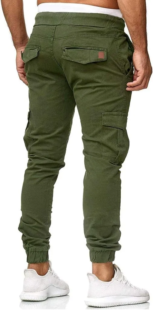 Cargo Pants For Men Mens Trendy Pants Solid Drawstring Sport Jogger Cargo Pants Cargo Outdoor Hiking Trousers Panrts
