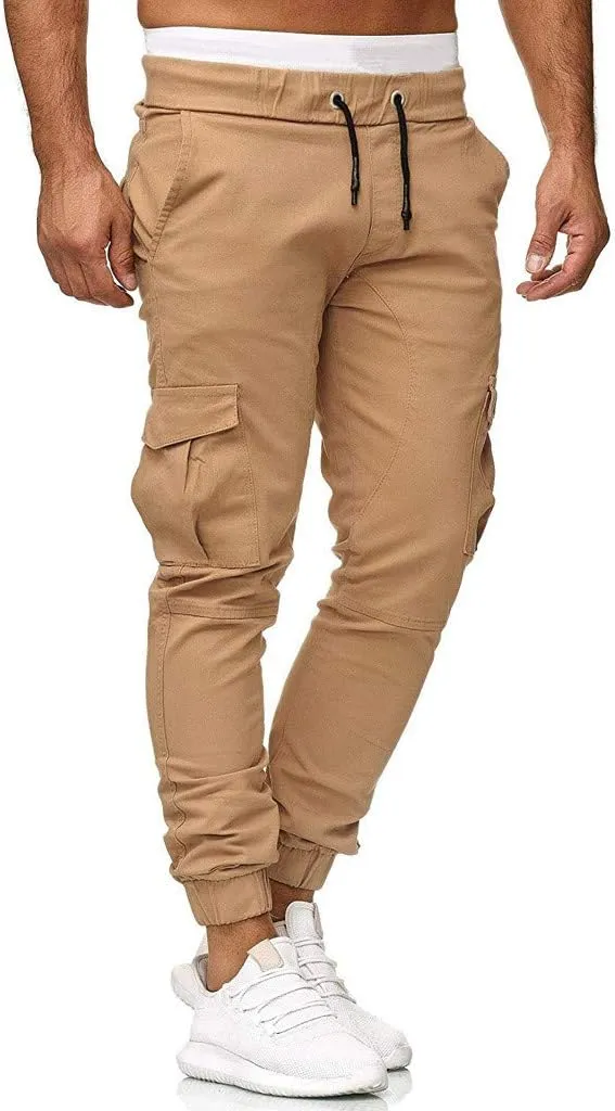 Cargo Pants For Men Mens Trendy Pants Solid Drawstring Sport Jogger Cargo Pants Cargo Outdoor Hiking Trousers Panrts