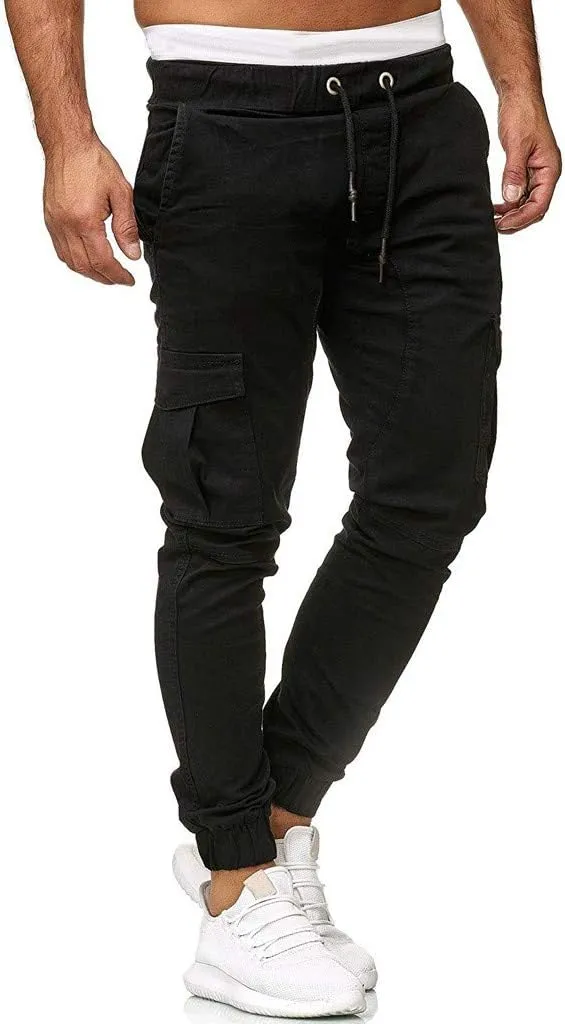 Cargo Pants For Men Mens Trendy Pants Solid Drawstring Sport Jogger Cargo Pants Cargo Outdoor Hiking Trousers Panrts
