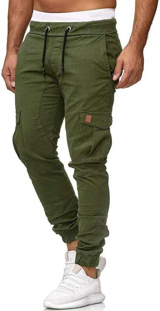 Cargo Pants For Men Mens Trendy Pants Solid Drawstring Sport Jogger Cargo Pants Cargo Outdoor Hiking Trousers Panrts