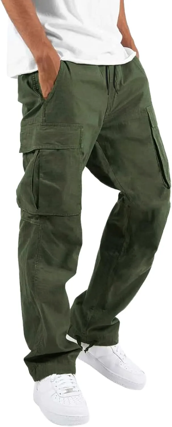 Cargo Pants for Men Relaxed Fit Mens Cargo Pants Sport Pants Drawstring Sports Trousers for Men Mens Cargo Sweatpants