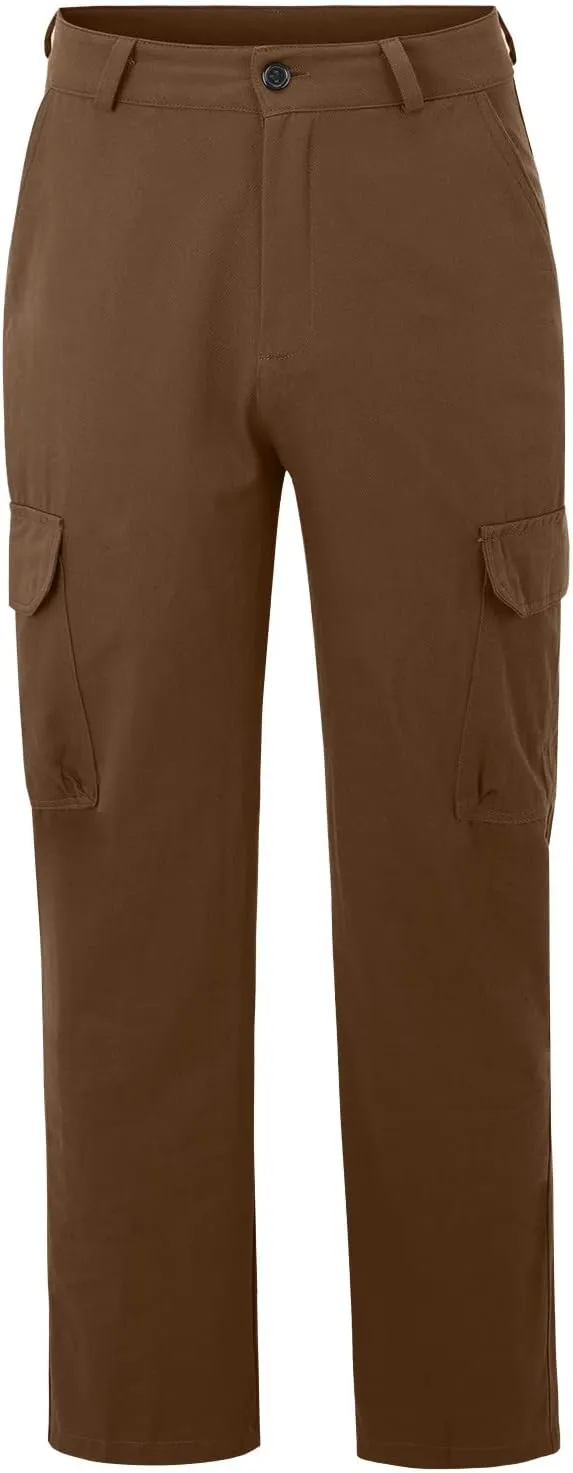 Cargo Pants for Men Relaxed Fit Mens Cargo Pants Stretch Elastic Waist Athletic Workout Jogger Drawstring Sport Pants