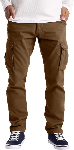 Cargo Pants for Men Relaxed Fit Mens Cargo Pants Stretch Elastic Waist Athletic Workout Jogger Drawstring Sport Pants