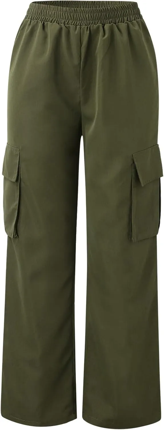 Cargo Pants Women Y2k Baggy Pants Low Waist Parachute Pants Joggers Cargo Sweatpants with Pockets Hippie Pants Y2k Streetwear