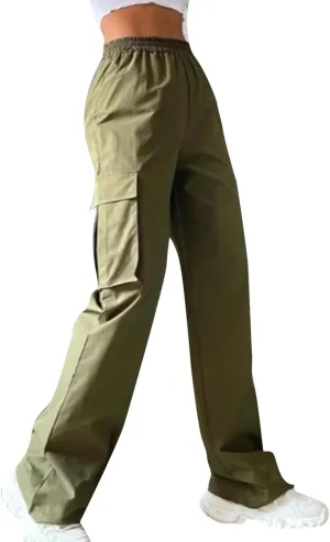 Cargo Pants Women Y2k Baggy Pants Low Waist Parachute Pants Joggers Cargo Sweatpants with Pockets Hippie Pants Y2k Streetwear