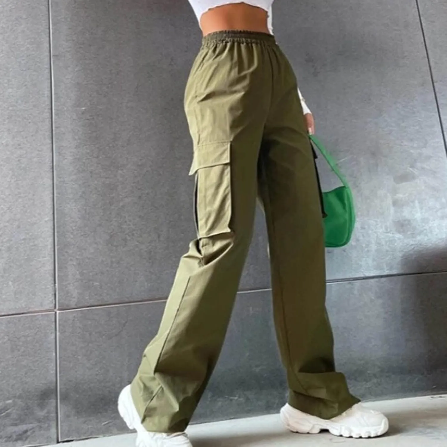 Cargo Pants Women Y2k Baggy Pants Low Waist Parachute Pants Joggers Cargo Sweatpants with Pockets Hippie Pants Y2k Streetwear