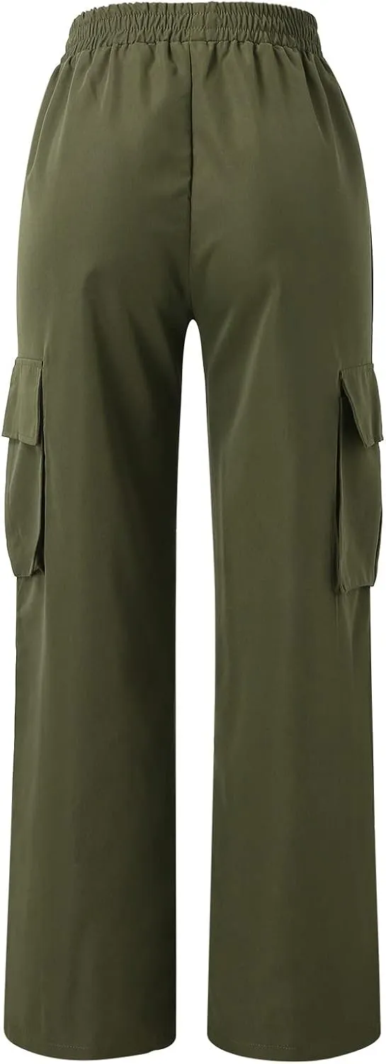 Cargo Pants Women Y2k Baggy Pants Low Waist Parachute Pants Joggers Cargo Sweatpants with Pockets Hippie Pants Y2k Streetwear