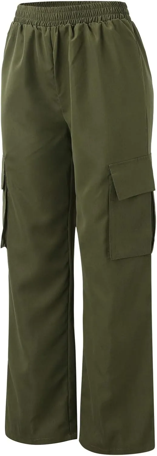 Cargo Pants Women Y2k Baggy Pants Low Waist Parachute Pants Joggers Cargo Sweatpants with Pockets Hippie Pants Y2k Streetwear