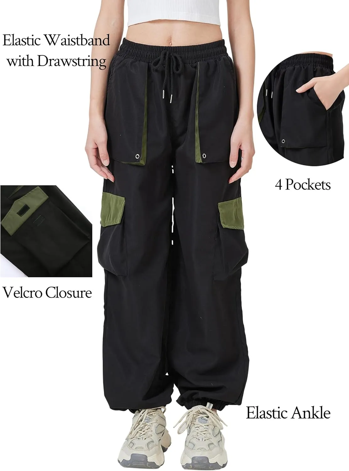 Cargo Patchwork Pants Women Baggy Techwear Joggers Cargo Pants Women