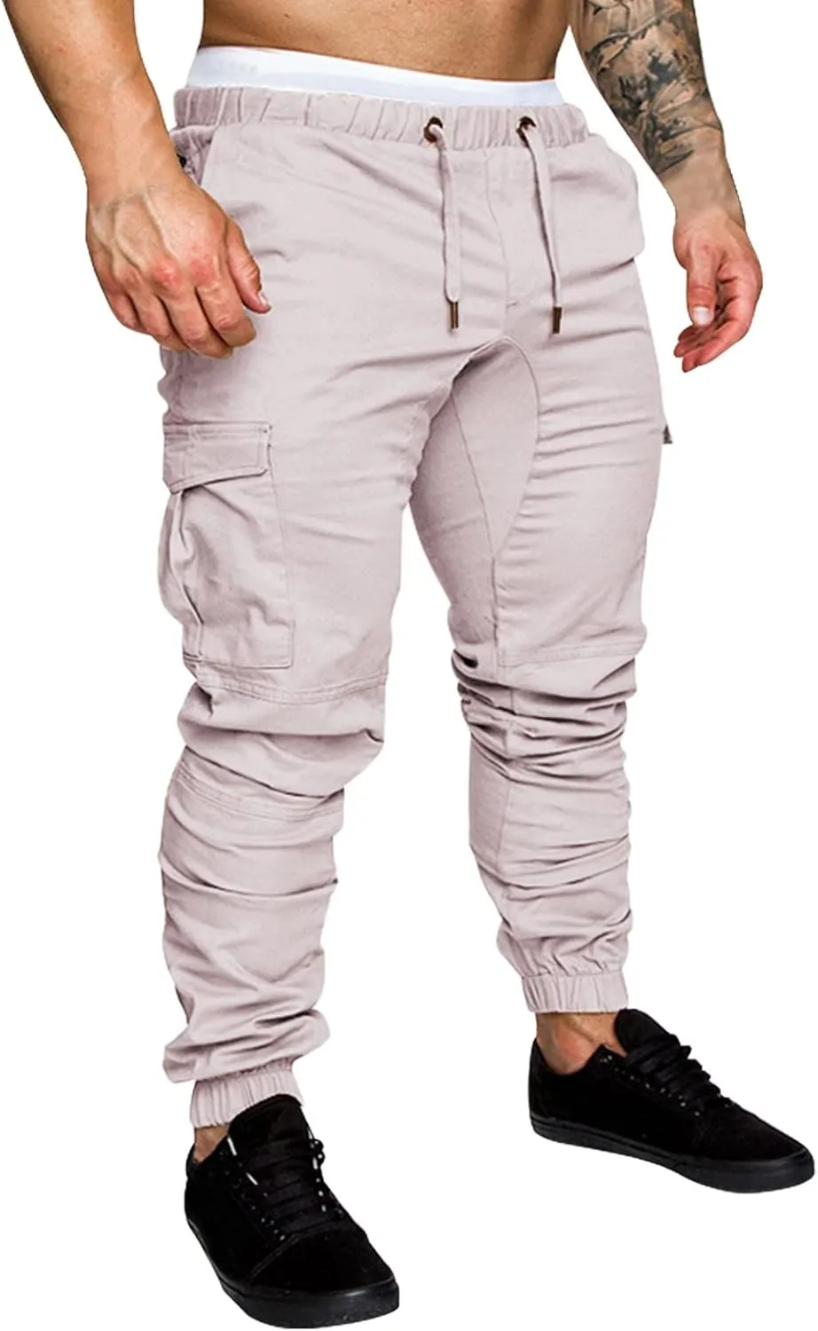 Cargo Sweatpants for Men Workout Trousers Casual Cargo Pants Fleece Joggers Sweat Pants for Men Mens Cargo Sweatpants
