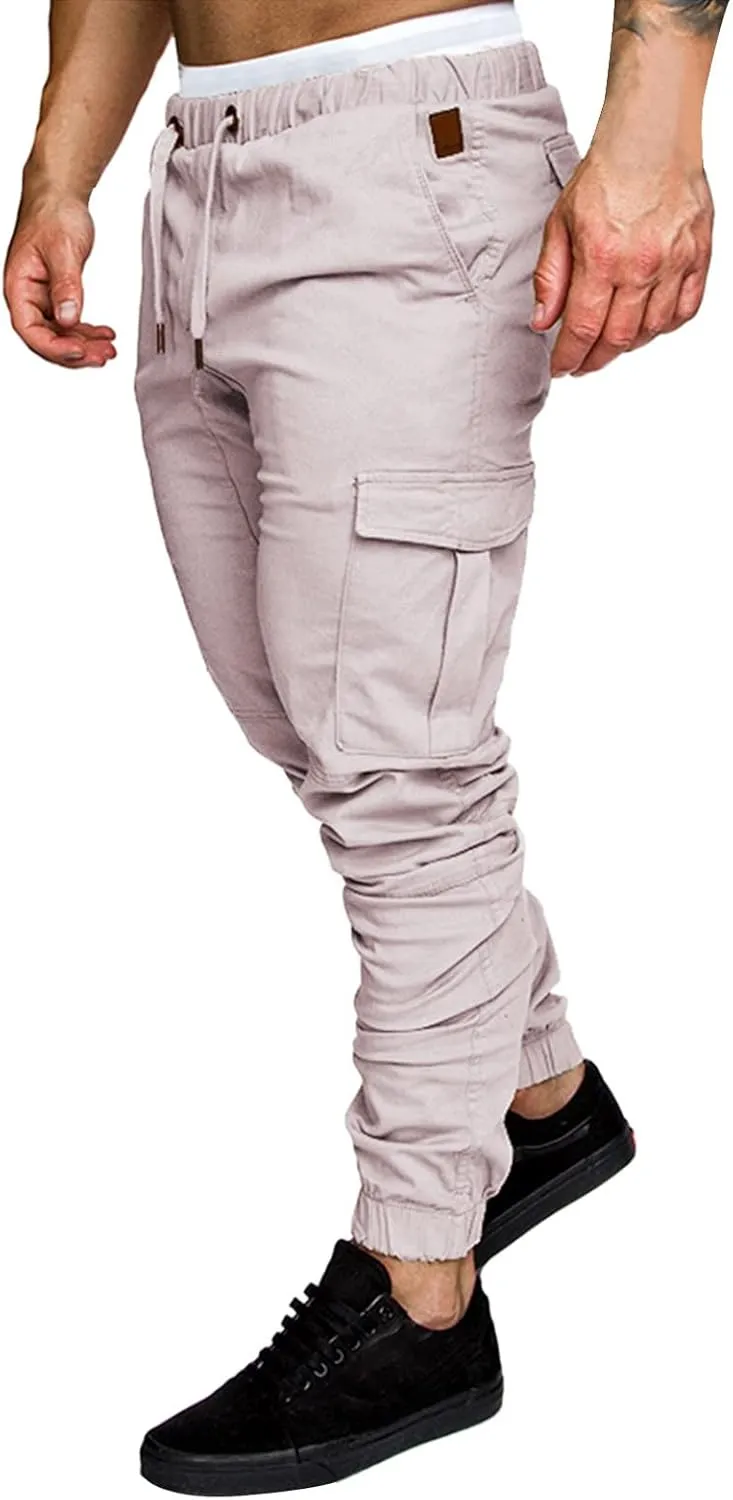 Cargo Sweatpants for Men Workout Trousers Casual Cargo Pants Fleece Joggers Sweat Pants for Men Mens Cargo Sweatpants