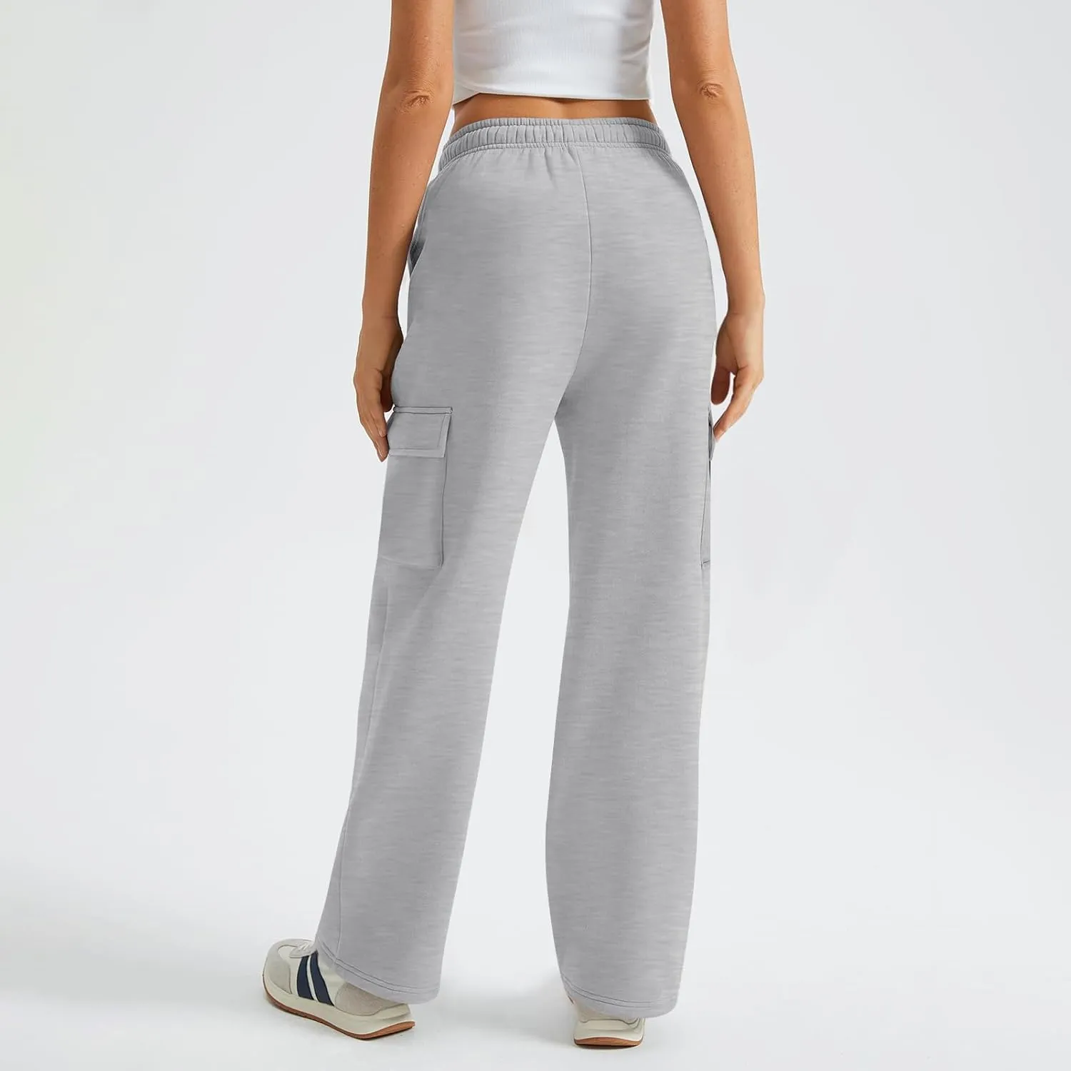 Cargo Sweatpants for Women Fleece Lined Workout Baggy Wide Leg Pants Casual Trendy Thermal Comfy Lounge Pants
