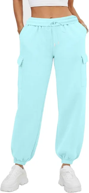 Cargo Sweatpants for Women High Waisted Baggy Fleece Lined Joggers Casual Running Athletic Thermal Workout Pants