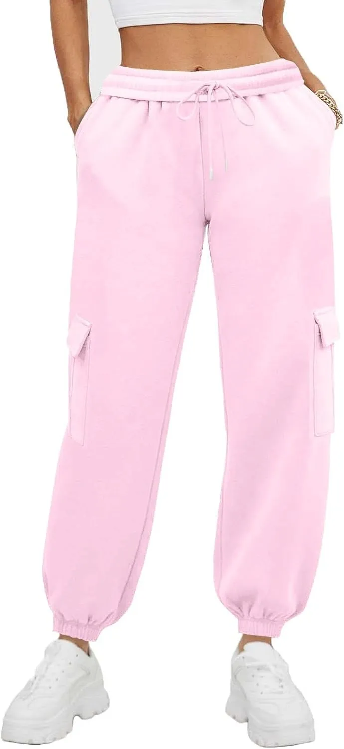 Cargo Sweatpants for Women High Waisted Baggy Fleece Lined Joggers Casual Running Athletic Thermal Workout Pants
