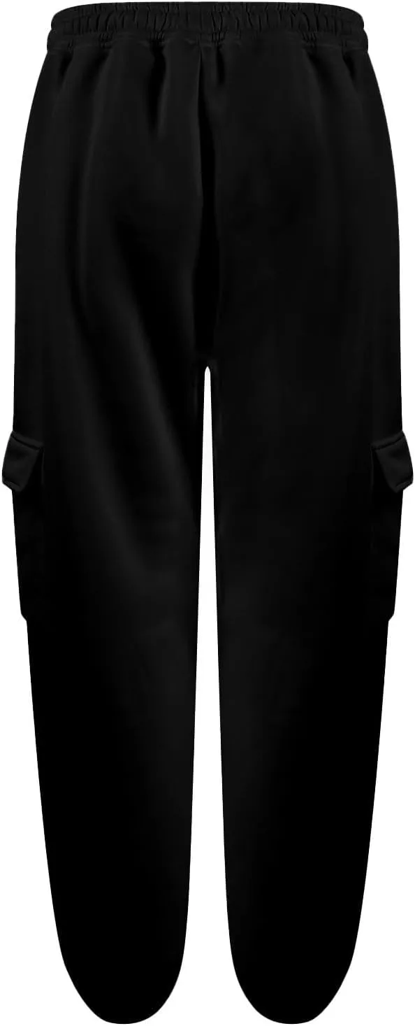 Cargo Sweatpants for Women High Waisted Baggy Fleece Lined Joggers Casual Running Athletic Thermal Workout Pants