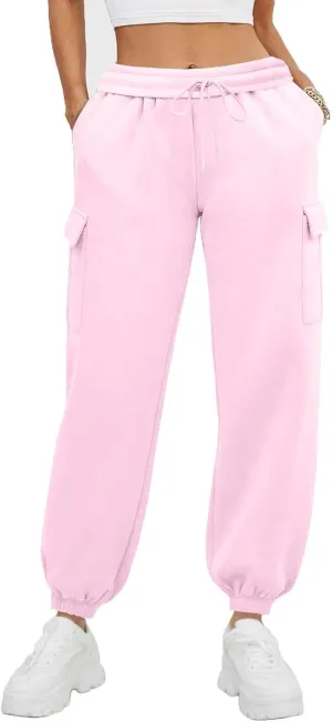 Cargo Sweatpants for Women High Waisted Baggy Fleece Lined Joggers Casual Running Athletic Thermal Workout Pants