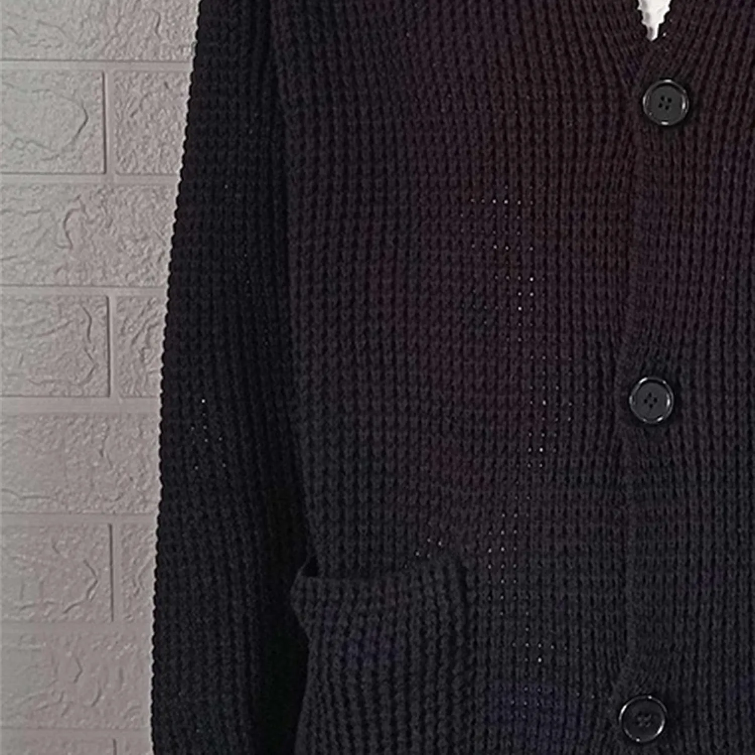 Casual Cardigan Sweater for Men Stand Collar Slim Fit Button Down Sweaters Long Sleeve Ribbed Knitted Cardigans