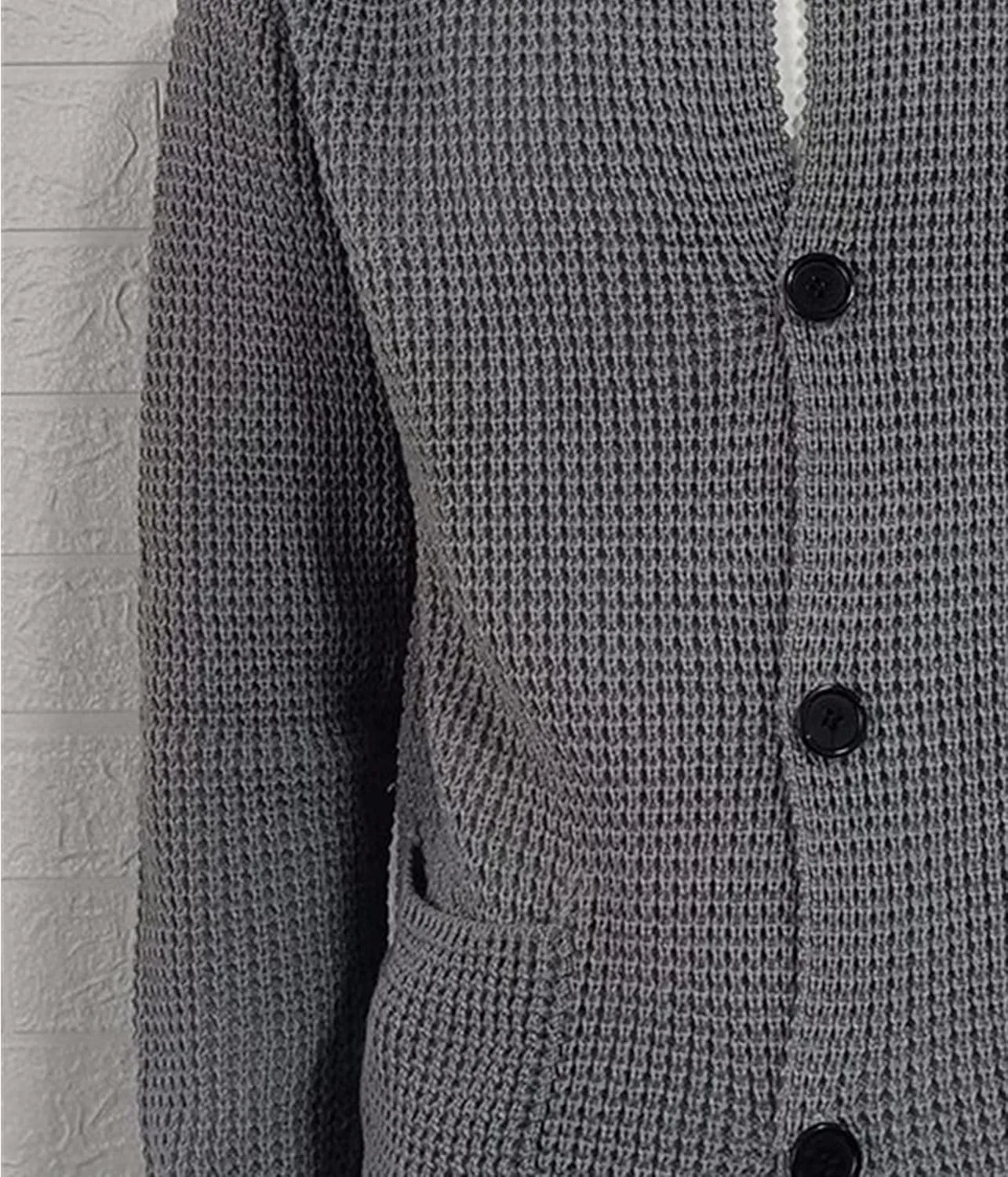 Casual Cardigan Sweater for Men Stand Collar Slim Fit Button Down Sweaters Long Sleeve Ribbed Knitted Cardigans