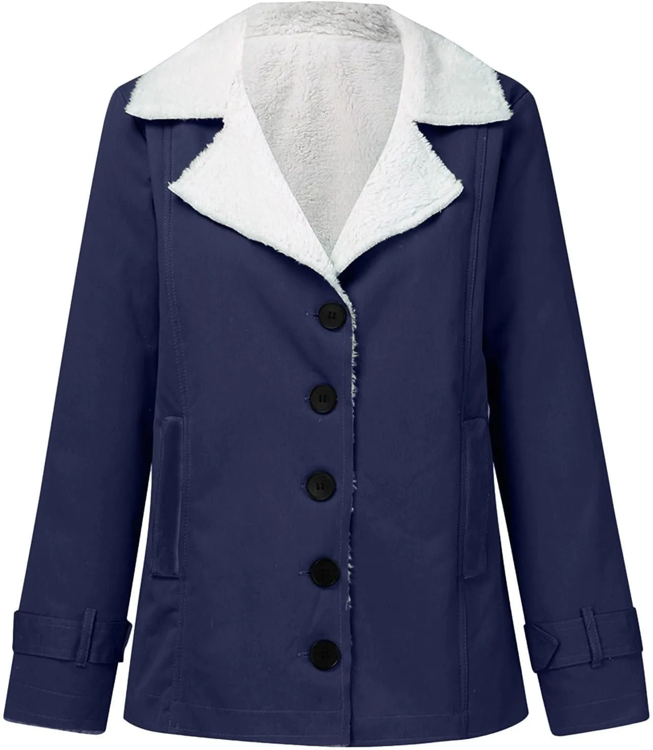 Ceboyel Womens Fleece Winter Jacket Fuzzy Sherpa Lined Coats Stand Collar Open Front Cardigan Trendy Warm Outerwear 2023