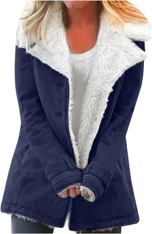 Ceboyel Womens Fleece Winter Jacket Fuzzy Sherpa Lined Coats Stand Collar Open Front Cardigan Trendy Warm Outerwear 2023